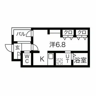 ジーイーサンク【2FC号室】の間取り