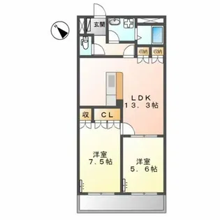 ヴァインベルク【2階】の間取り