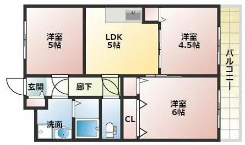 カサベルデ交野【1階】の間取り