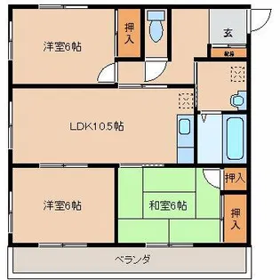 ハイツゆらの【203号室】の間取り