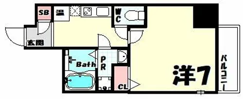 アドバンス三宮ステージア【7階】の間取り