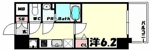 プレサンスジェネ新神戸ステーションフロント【4階】の間取り
