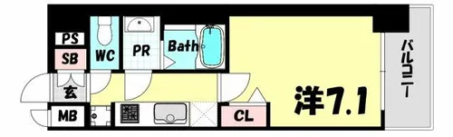 プレサンス兵庫ヴィアーレ【6階】の間取り