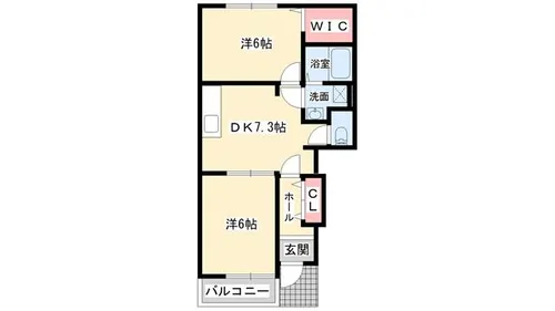 フェリア糸井F【1階】の間取り