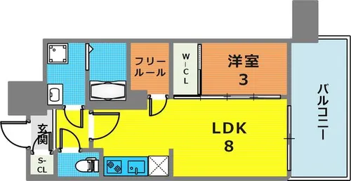 アドバンス三宮パルマ【1502号室】の間取り