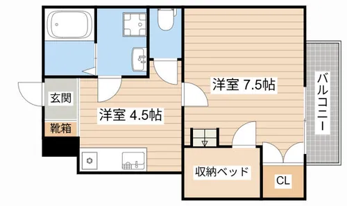 ハイツ華優【1階】の間取り