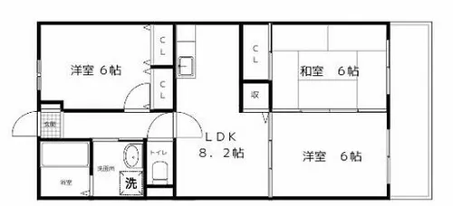 ディーズコート【205号室】の間取り
