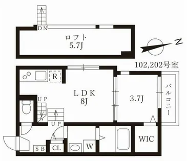 ハーモニーテラス七番町【2階】の間取り
