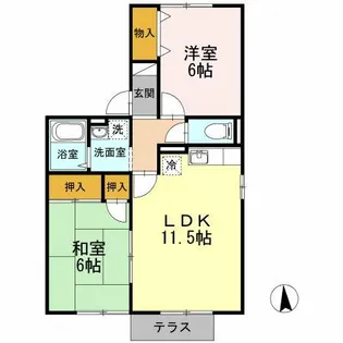 セジュールよあけ【1階】の間取り