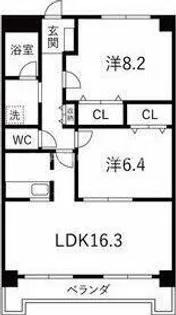 ロイヤルスクエア【4-E号室】の間取り