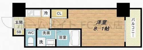 S-RESIDENCE阿波座WEST【7階】の間取り
