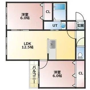 Land schaft33【202号室】の間取り