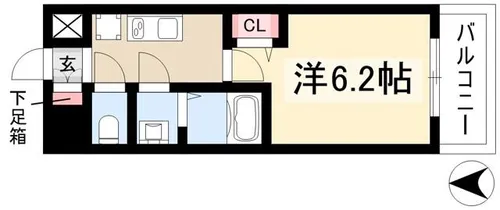 ディアレイシャス名駅WEST【6階】の間取り