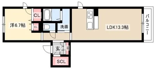 ロジェ東山【301号室】の間取り