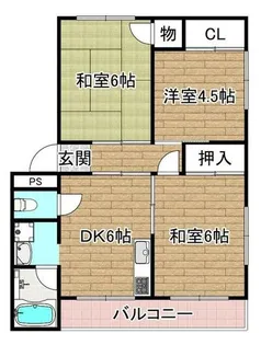 ウジハラコーポC棟【202号室】の間取り