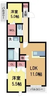 フォレスト西宮北口【201号室】の間取り