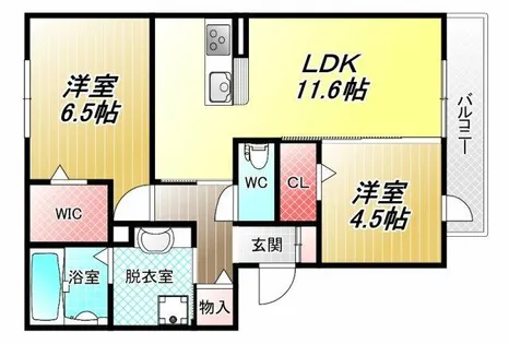 ブリーゼ久宝寺B棟【1階】の間取り