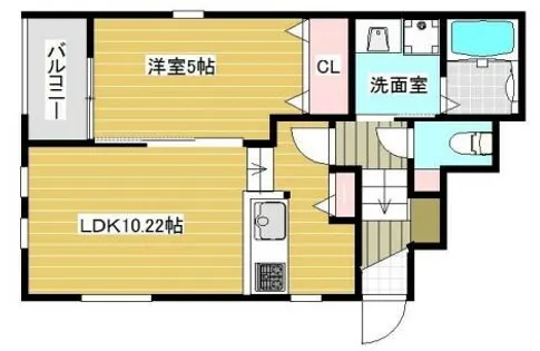 ボンドアベニュー【1階】の間取り