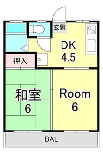 ハイツ椿原【1階】の間取り