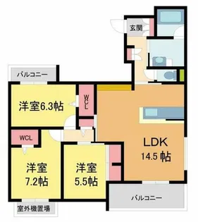 シャーメゾントレドゥース甲南山手【2階】の間取り