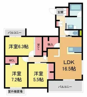 シャーメゾントレドゥース甲南山手【3階】の間取り