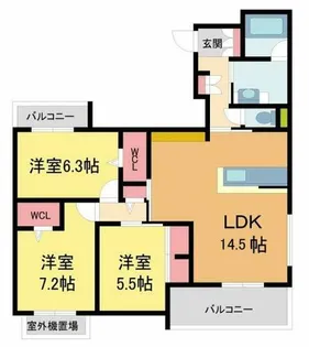 シャーメゾントレドゥース甲南山手【2階】の間取り