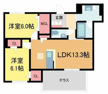 シャーメゾントレドゥース甲南山手【1階】の間取り