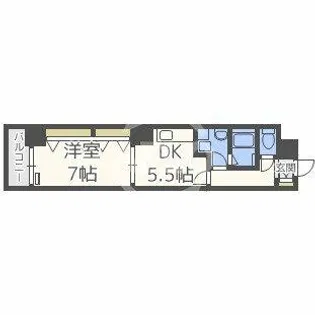 ラフォーレ島之内Ⅱ【7階】の間取り
