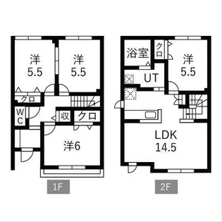 北海道札幌市手稲区稲穂三条6丁目【テラスハウス】の間取り
