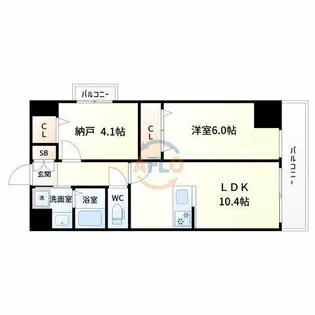 アーバンパーク新大阪【9階】の間取り