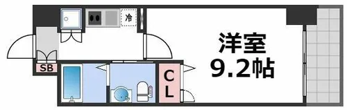 ルクレ京橋【3階】の間取り