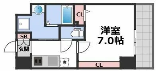 ブランシエスタ都島通【6階】の間取り