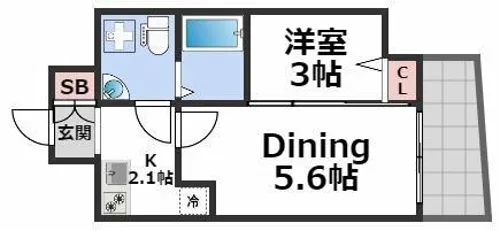 セレニテ上町台【9階】の間取り