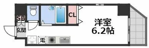 エルミタージュ難波南Ⅴ【7階】の間取り