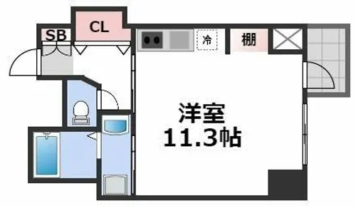 ルーセントオーデン難波【5階】の間取り