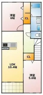 ユトリロ忠興 B【2階】の間取り