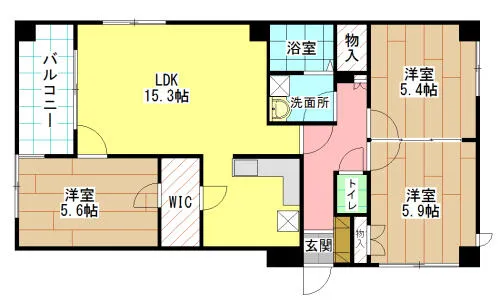 福岡県北九州市小倉南区南方5丁目【マンション】の間取り