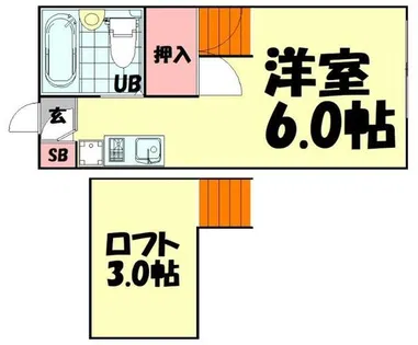 レイクside日根野【206号室】の間取り