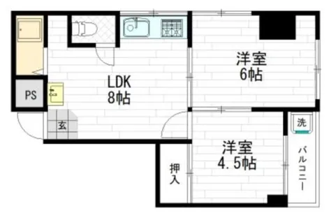 IL SOLE桃谷(イルソーレ桃谷)(旧MARIS桃谷)【2階】の間取り