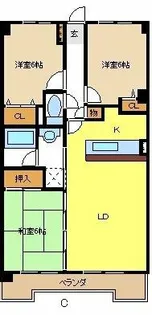 エアーシャトー六田【2階】の間取り