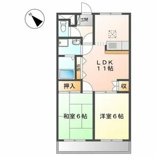 ハッピースリーヒルズ【1階】の間取り