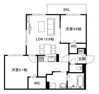 ブランシャール宮の森プルミエ【2階】の間取り