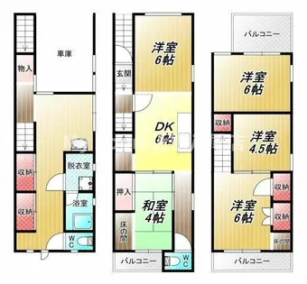 大阪府八尾市佐堂町1丁目【一戸建】の間取り