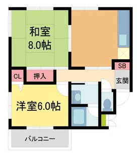 栗原マンションI【202号室】の間取り