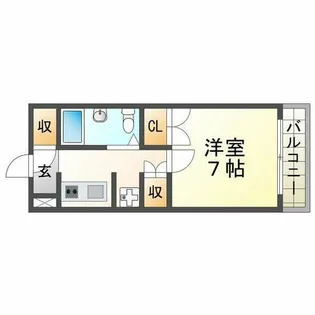 ソシエ立花【5階】の間取り