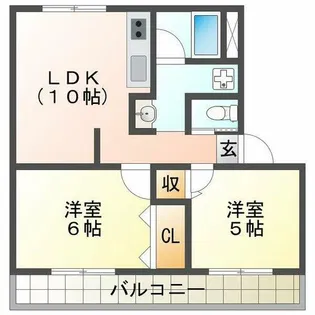 高津橋農住団地A棟【4階】の間取り