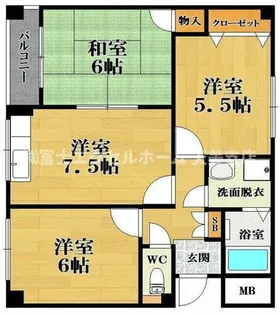 サンハイム天美【2階】の間取り