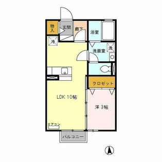 風見鶏【201号室】の間取り