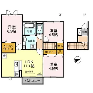 サンライズイン今宿【201号室】の間取り