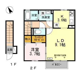 ウィル山崎【203号室】の間取り